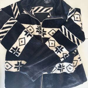 Black and White Patterned Women's Jacket